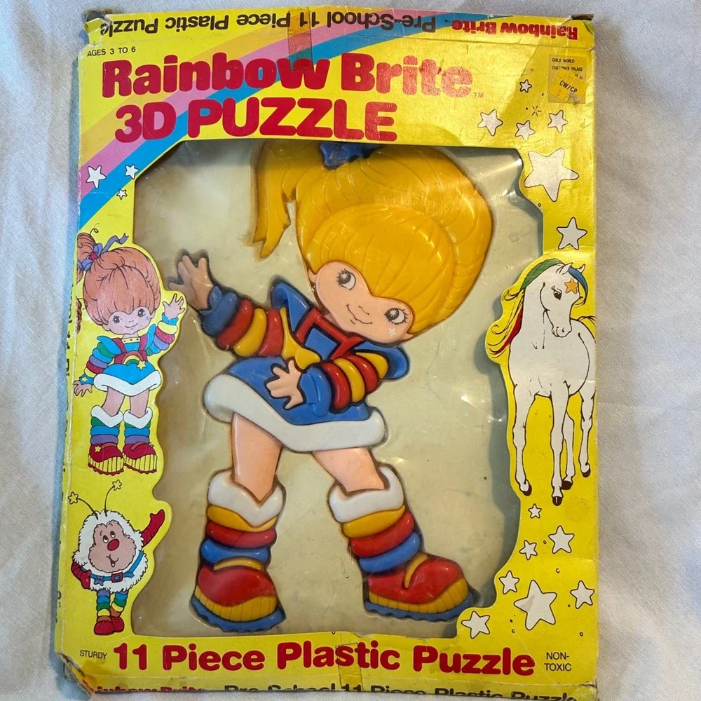 Vintage 1983 Rainbow Brite 3D Puzzle Illco 11 Piece Plastic Toy 80s Hallmark